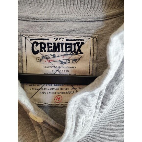 Daniel Cremieux Boys Shirt Grey 14 Pullover 1/4 Henley Sweatshirt - Picture 3 of 5